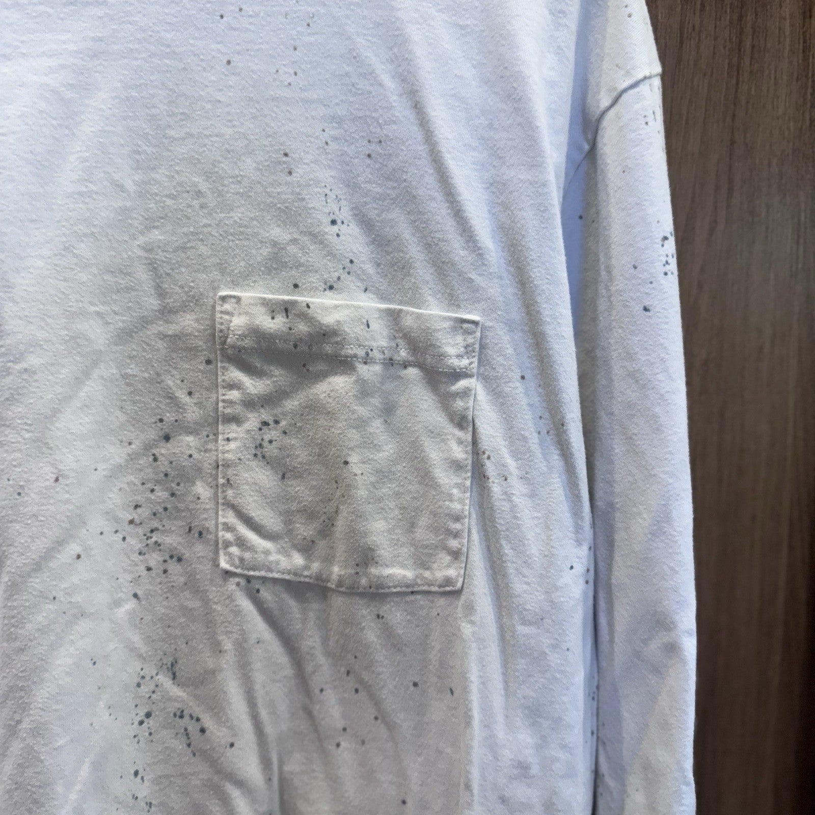 Abercrombie & Fitch XXL White Paint Splatter Long Sleeve Pocket Shirt 