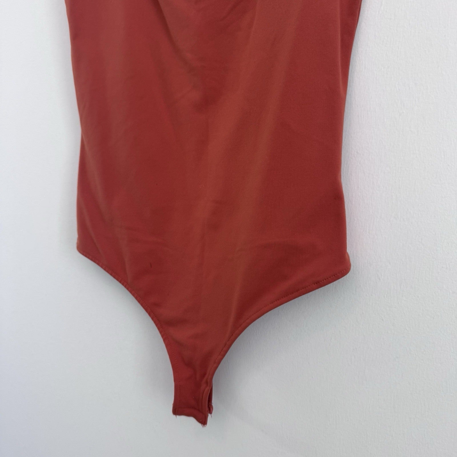 Free People Intimately Bodysuit XS Rust Orange Square Neck Stretch Top