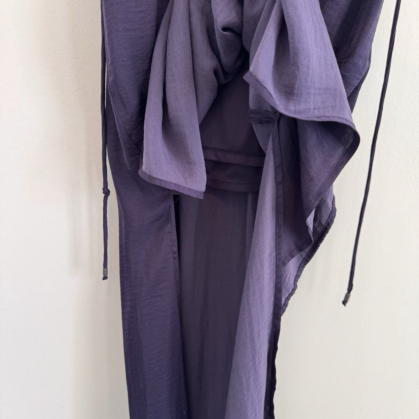 GAP Women's XS Blackberry Purple Pleated Sleeveless Maxi Dress Side Slits Plum