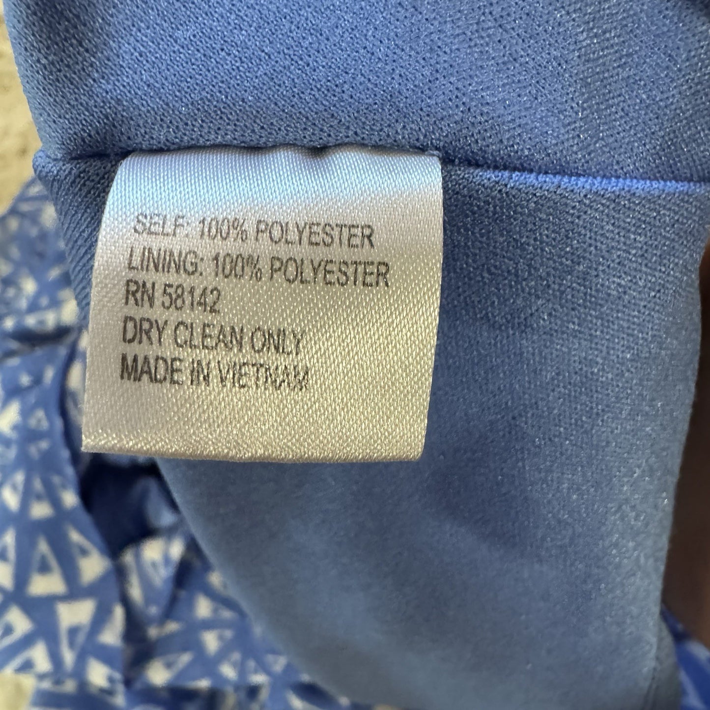 London Times Women’s Blue Geometric Print Sleeveless Dress Size 4