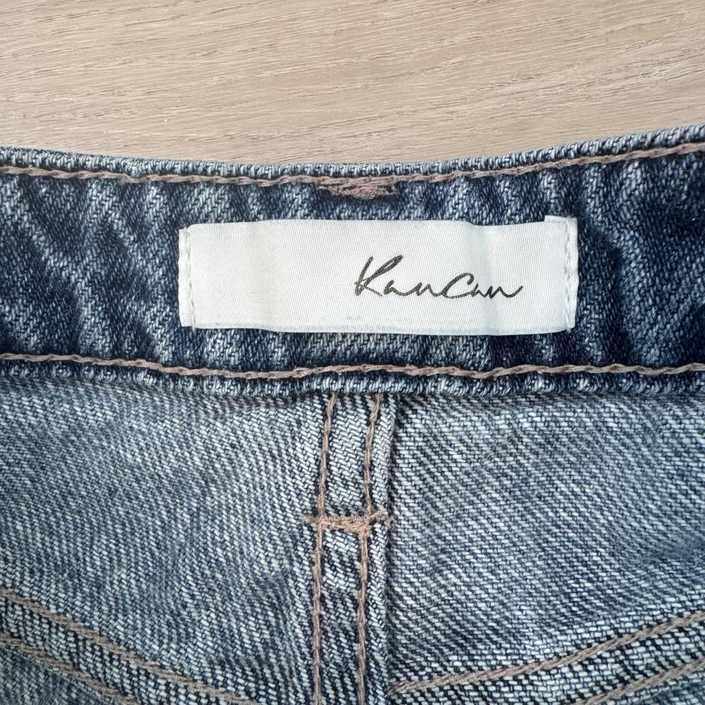 KanCan Distressed Denim Shorts Women’s Small Button Fly Raw Hem Festival