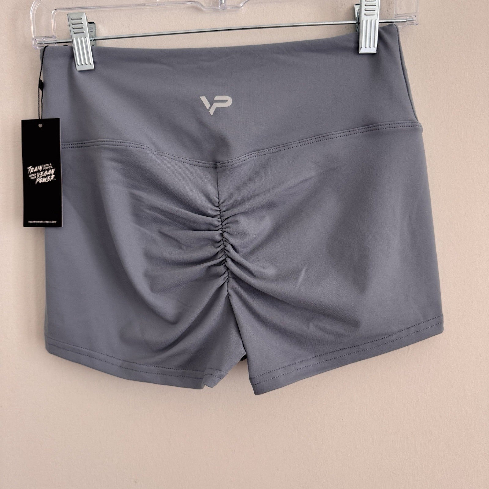 High Waist Scrunch Butt Shorts Women’s Gym Yoga Fitness Blue Size L NWT