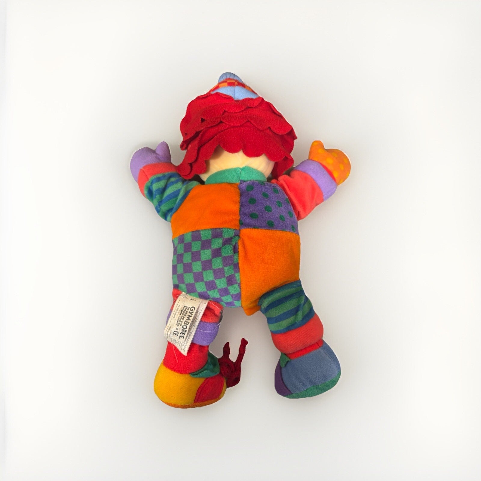 VTG Gymboree Gymbo Clown Plush Teach Me to Dress Crinkle Sensory Learning 16”