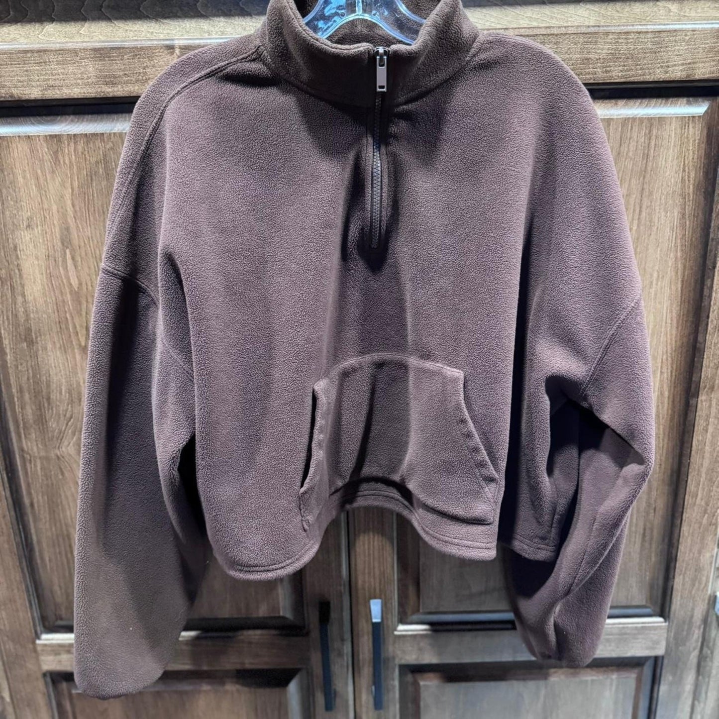 Fabletics brown quarter zip fleece Large