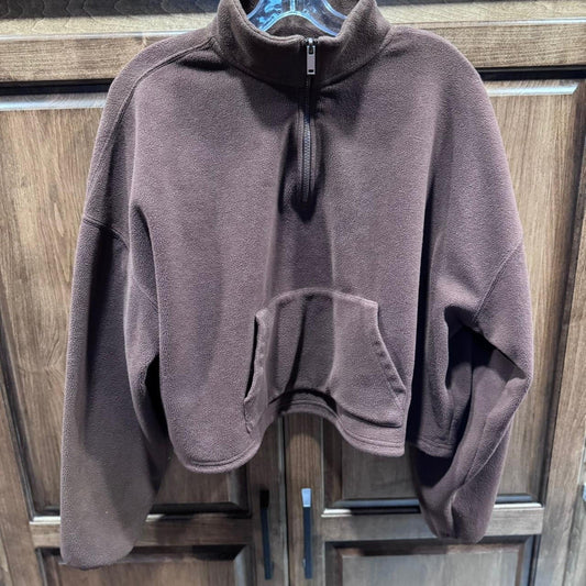 Fabletics brown quarter zip fleece Large