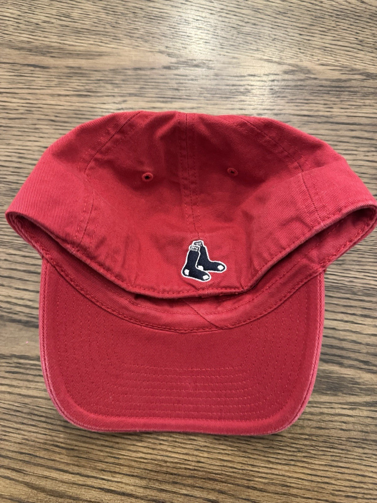 Boston Red Sox Baseball Cap Red B Logo MLB The Franchise Fitted Garment Wash Sm