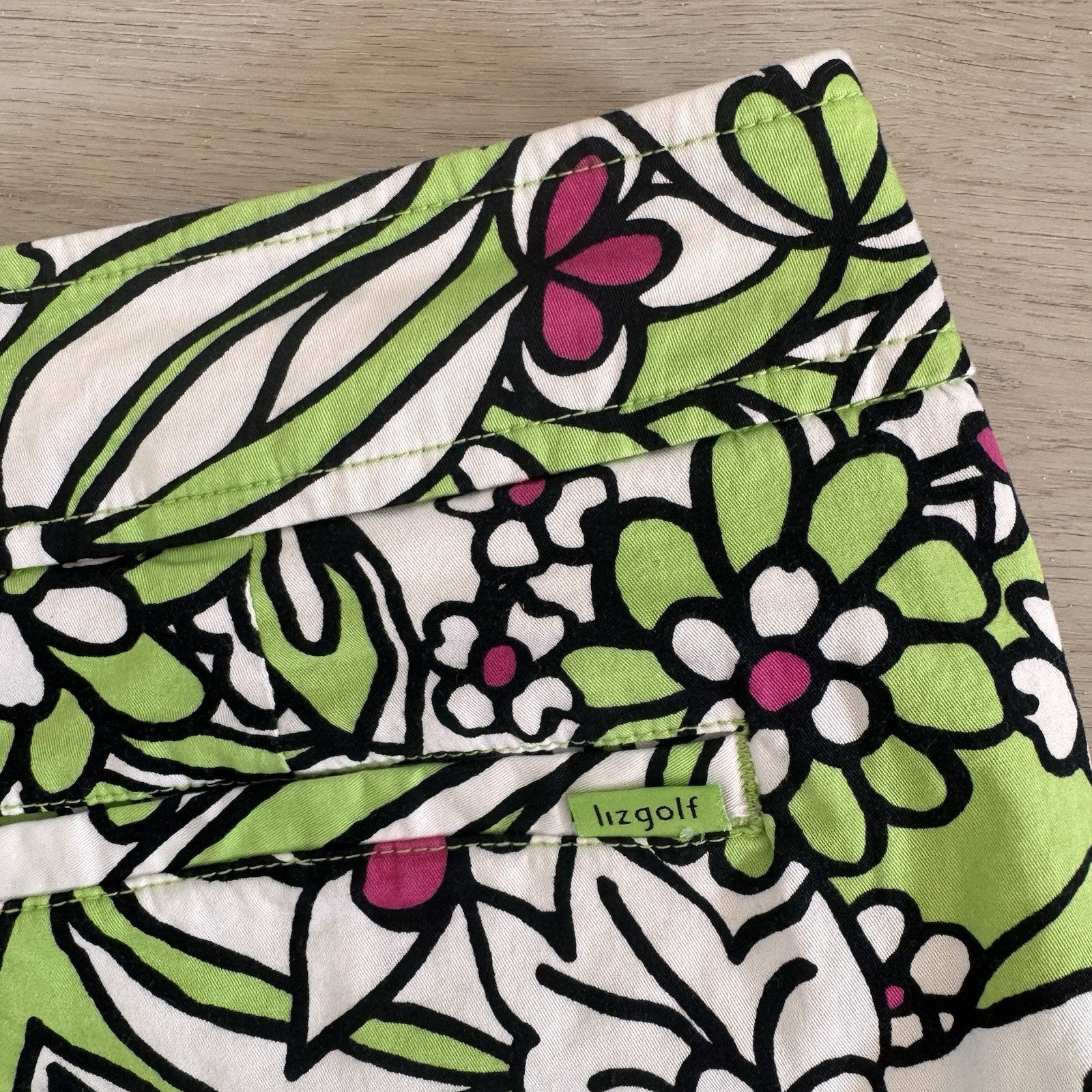 Liz Golf Floral Skort Size 14 Green Pink Preppy Golf Skirt Women’s