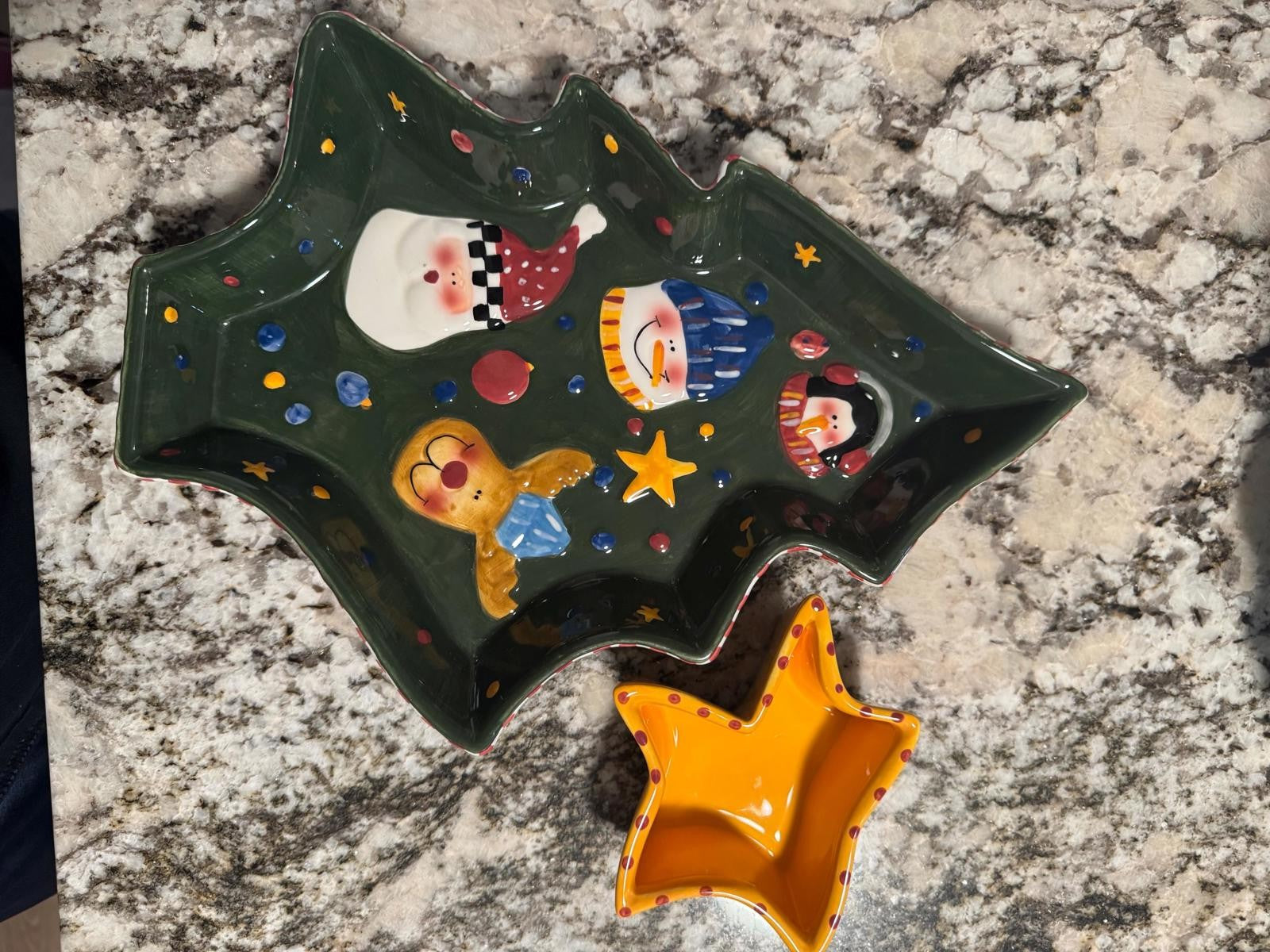 Vintage Christmas Tree Chip and Dip Serving Tray JC Penney