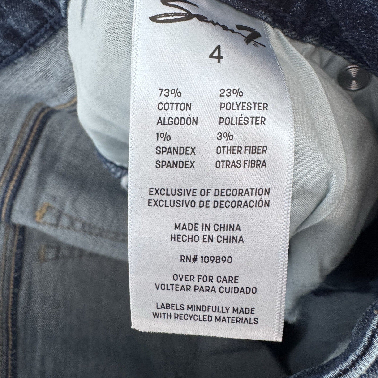 Seven7 High Rise Skinny Jeans Size 4 St James Wash NWT