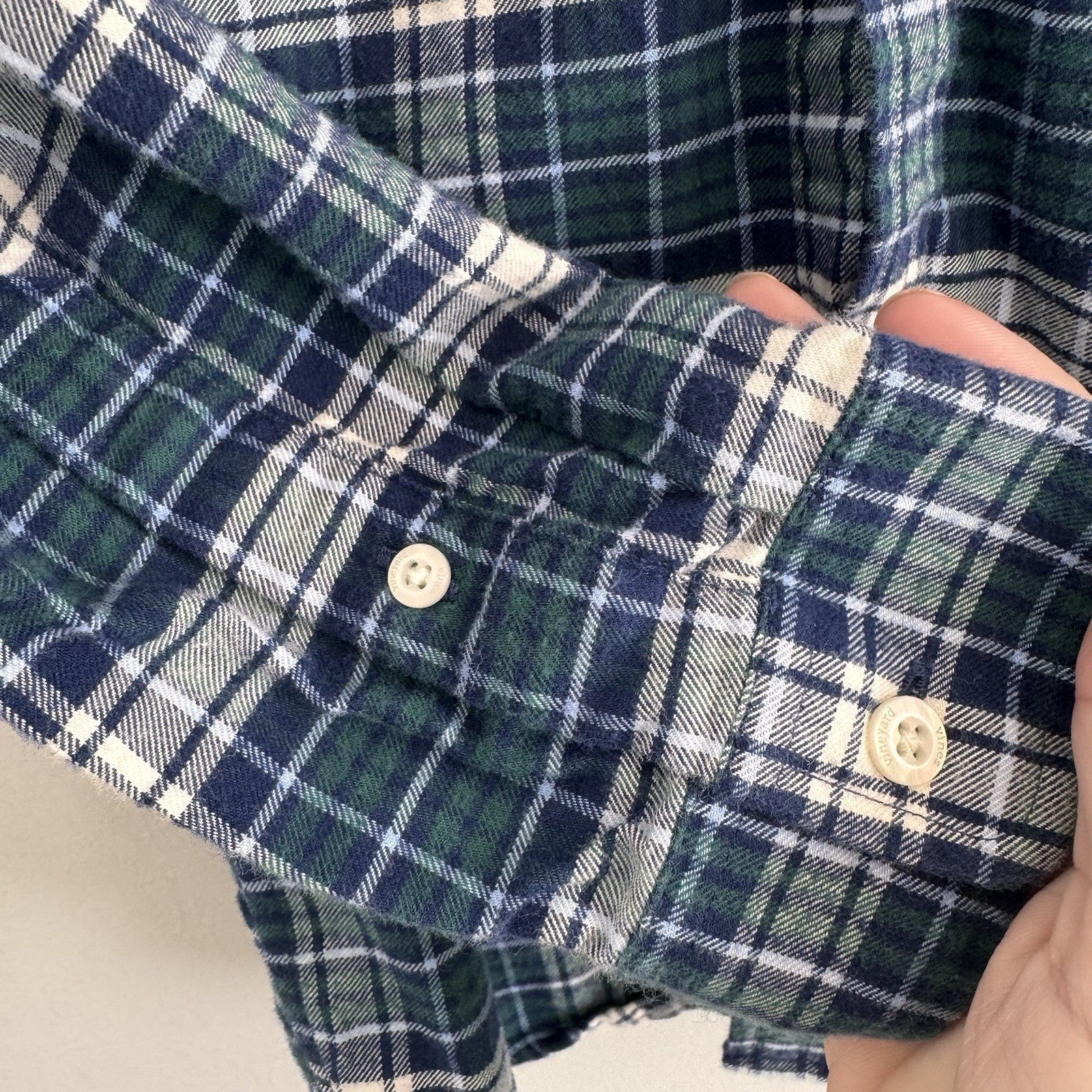 Vineyard Vines Whale Shirt Plaid Button Down Boys M Cotton Preppy (12-14)