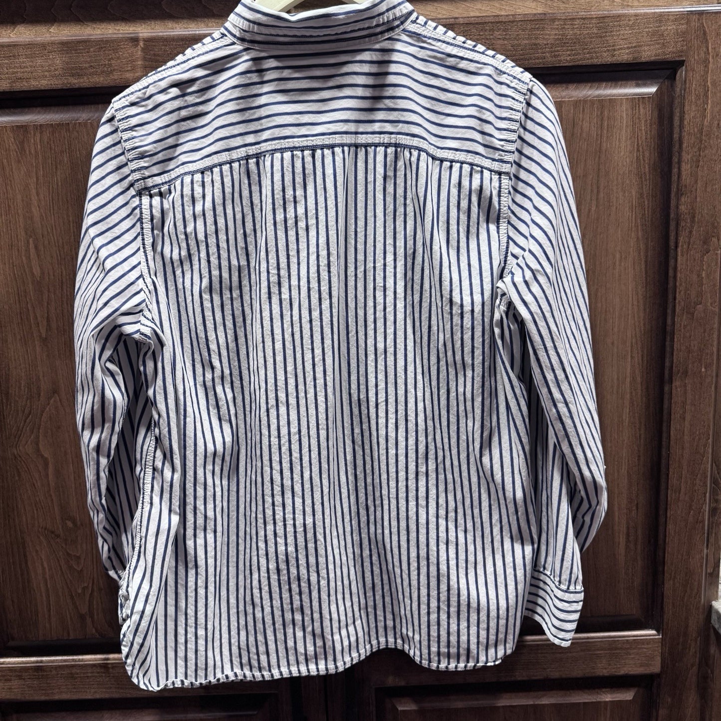 Lauren Jeans Co Ralph Lauren Blue White Striped Button Down Shirt 1X