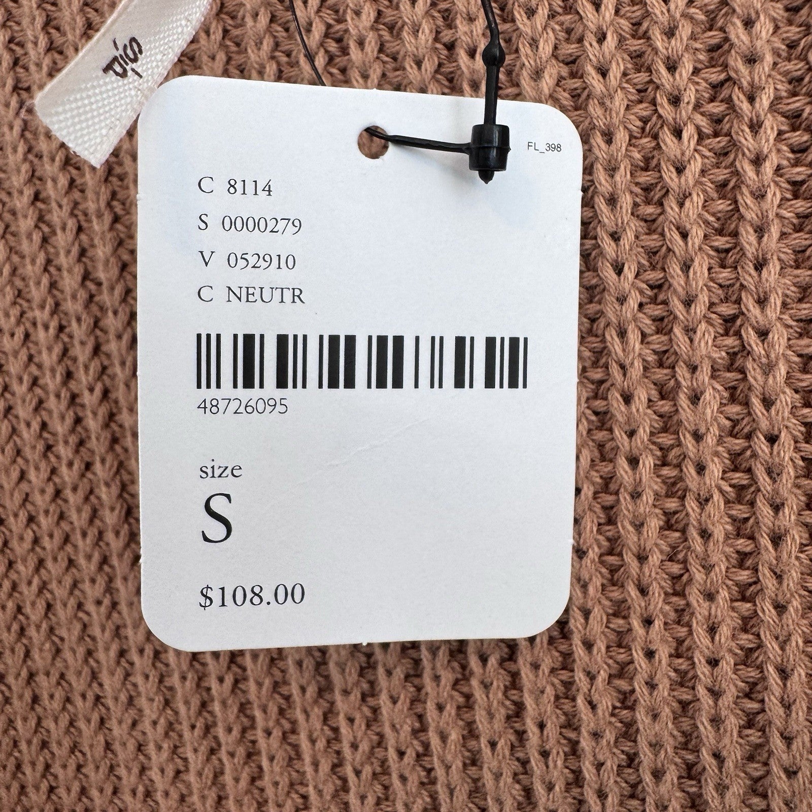 Free People Wrap Sweater Cardigan Small Brown Cotton Tie Waist Boho NWT Womens
