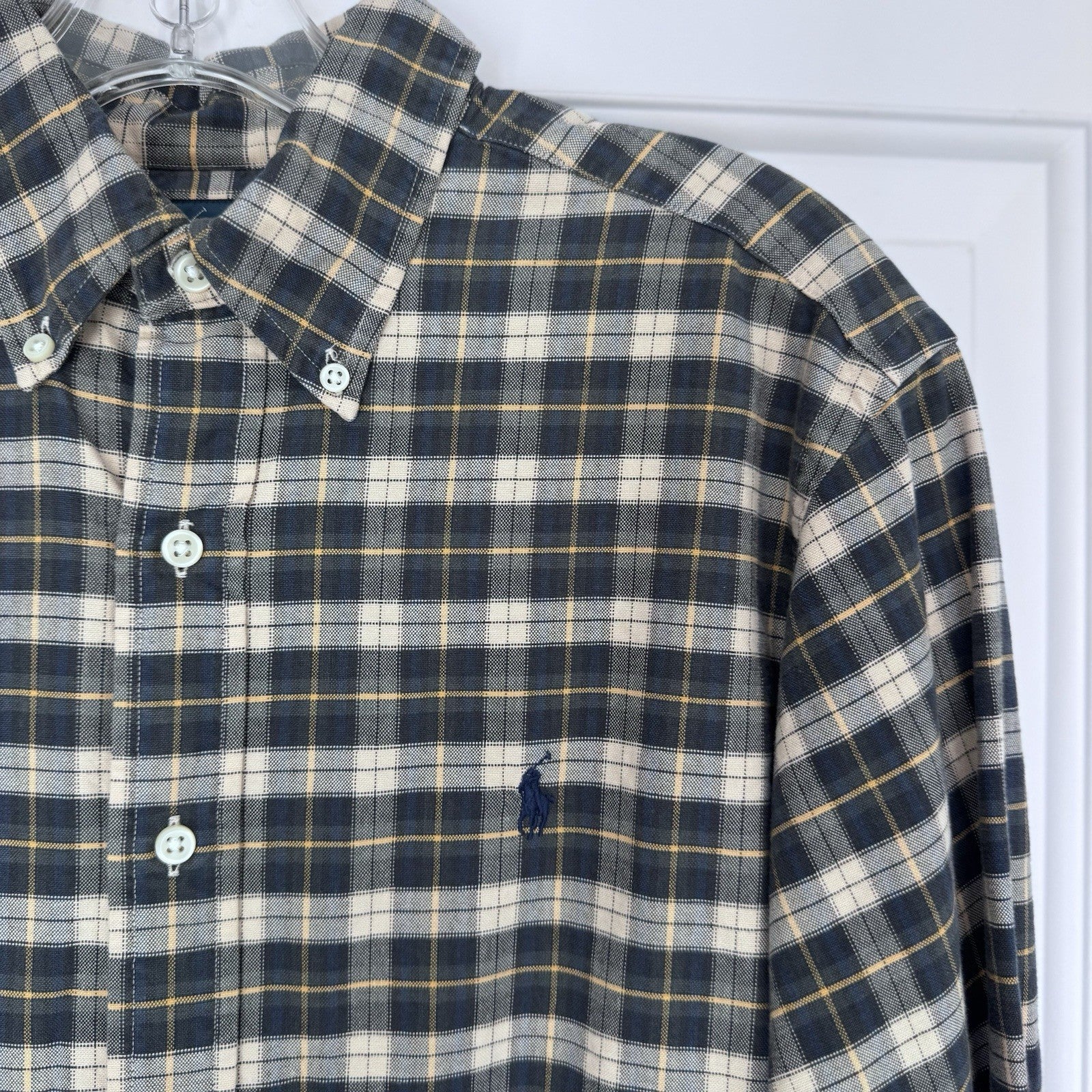 Ralph Lauren Men’s Plaid Button Down Shirt Size M Classic Fit Flannel Cotton