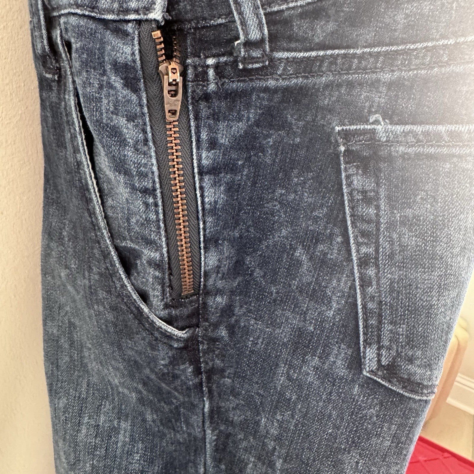 Hollister Denim Overalls Womens Small Acid Wash Skinny Stretch Bib Jeans