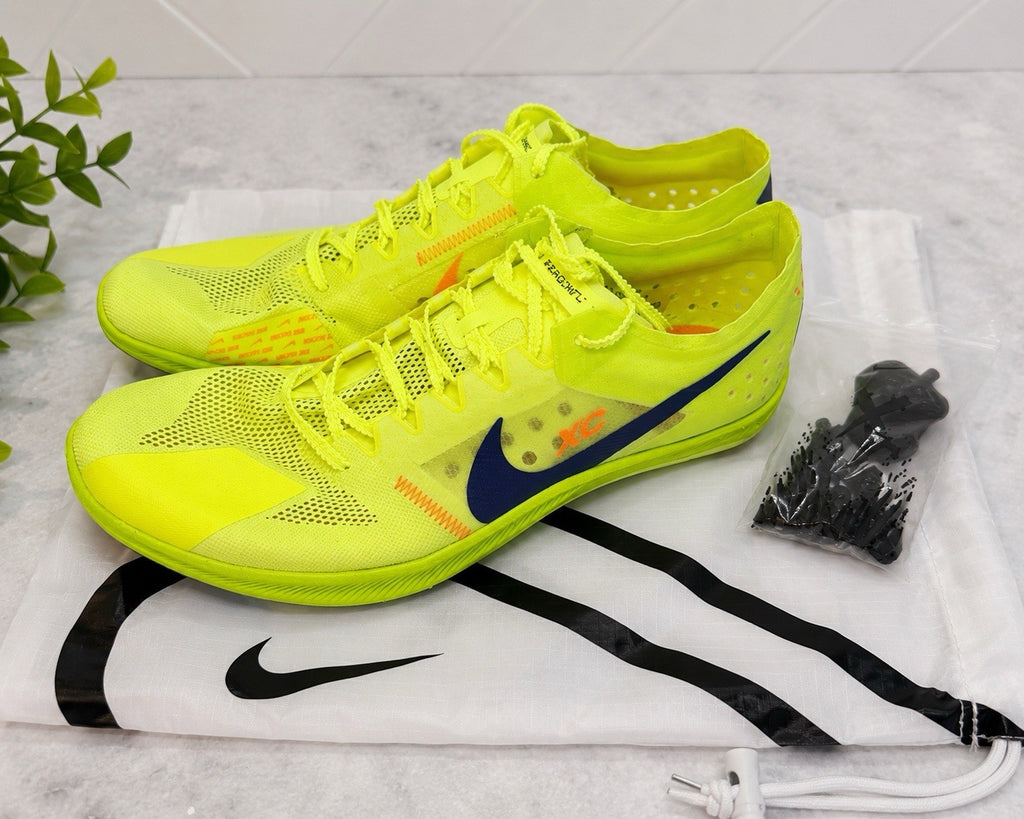 Nike Zoom XC Cross Country Racing Spikes Volt Size 14 New W/Bag Dragonfly