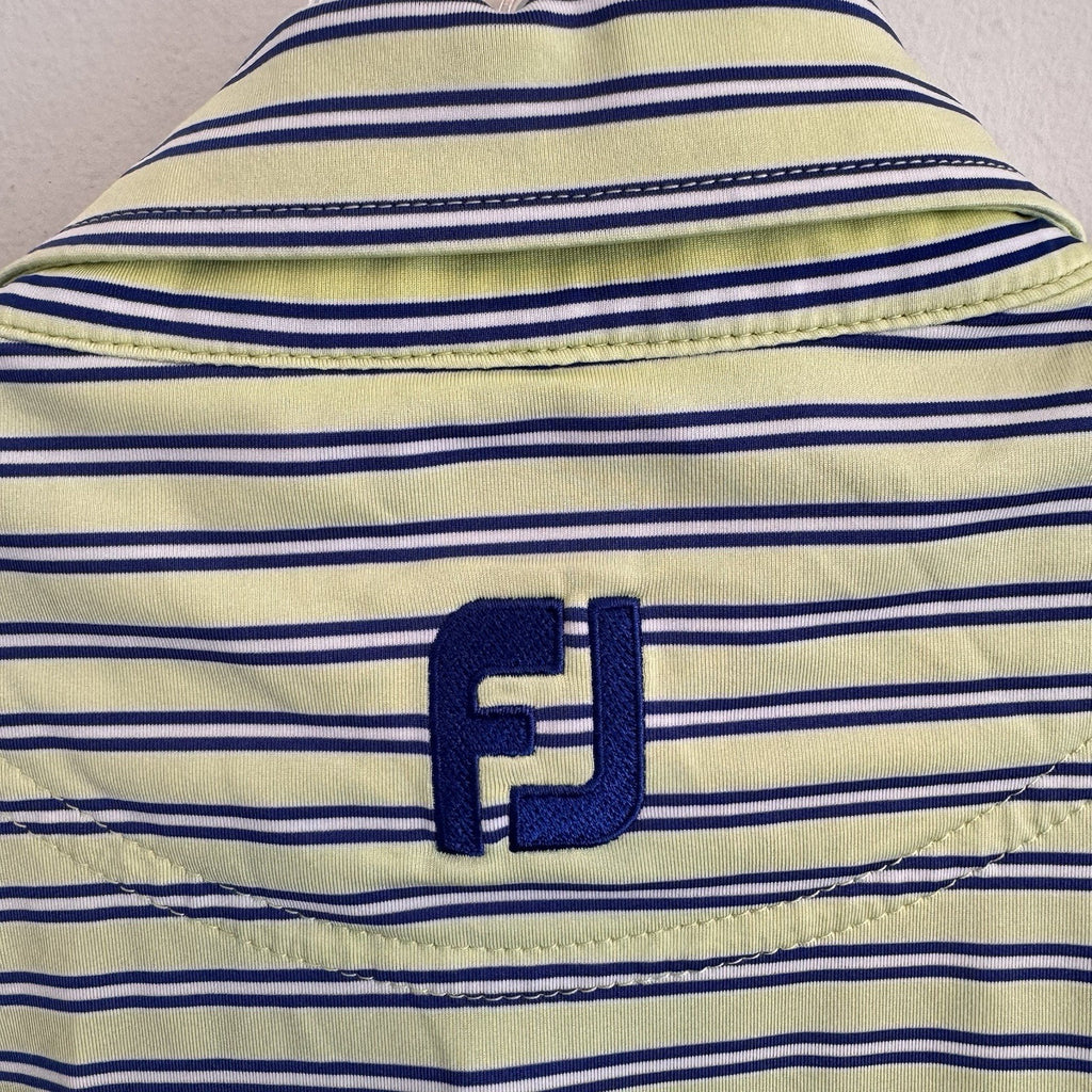 FootJoy Mens L Golf Polo Shirt Green Striped The Georgia Club Stretch