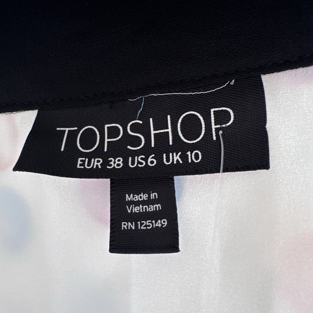 Topshop Pleated Polka Dot Midi Skirt US 6 White Multicolor Sheer NWT