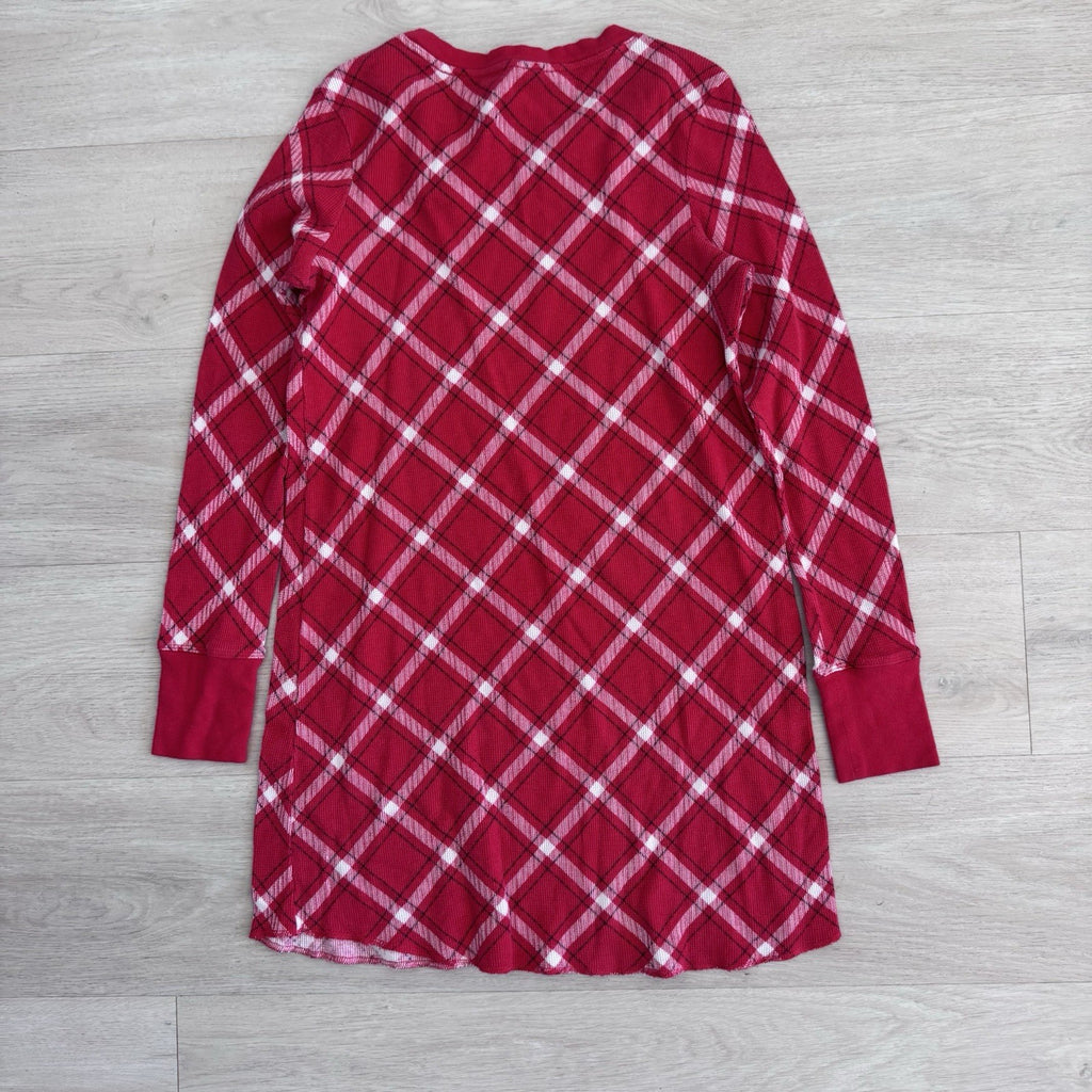 Victoria’s Secret Plaid Thermal Nightgown Small Red Long Sleeve Sleepwear