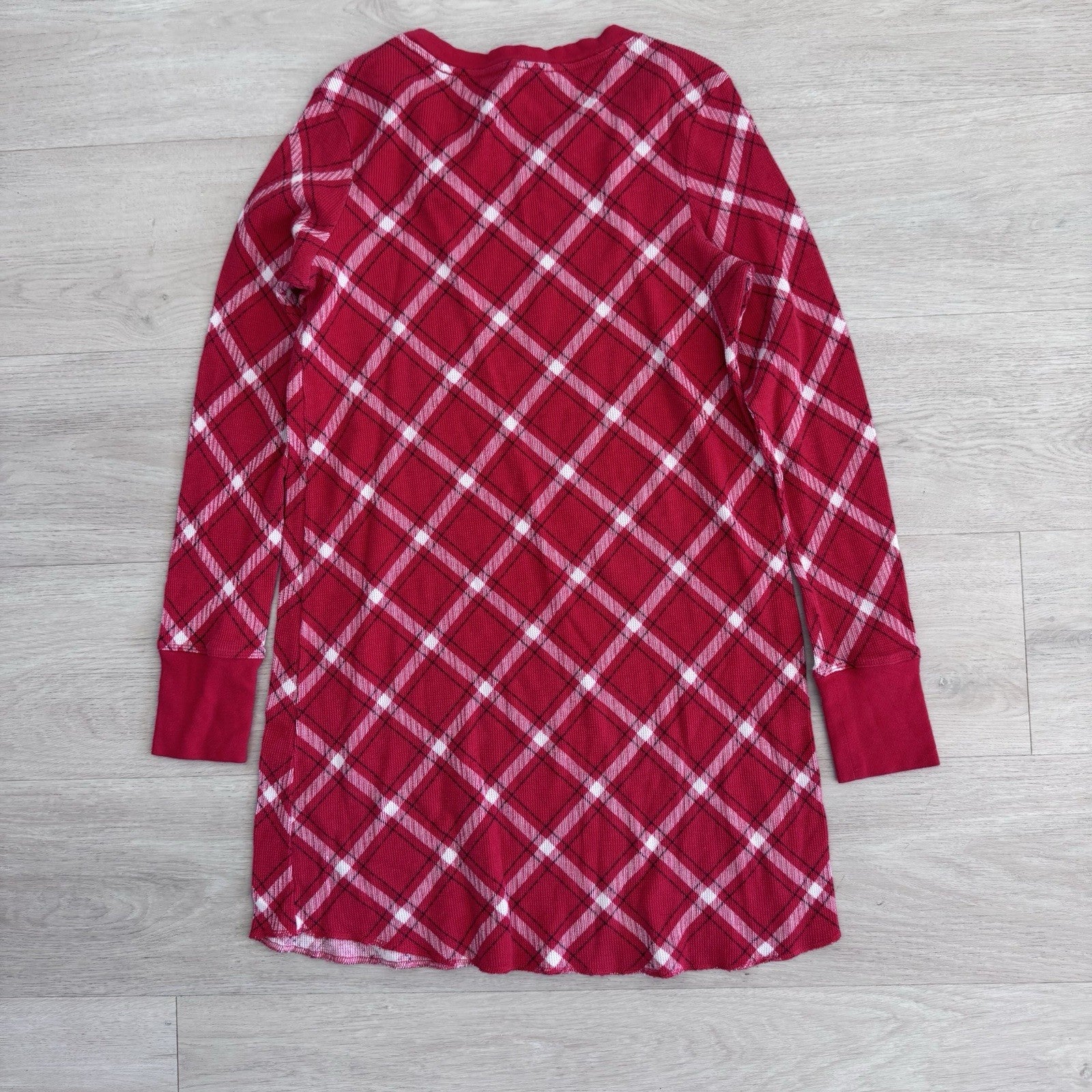Victoria’s Secret Plaid Thermal Nightgown Small Red Long Sleeve Sleepwear
