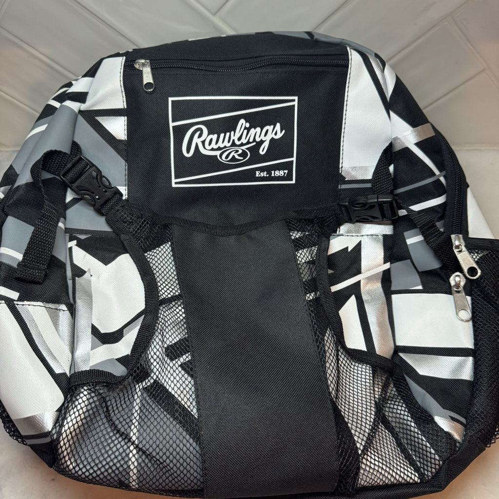 New Rawlings Bag Baseball Softball Backpack Black White