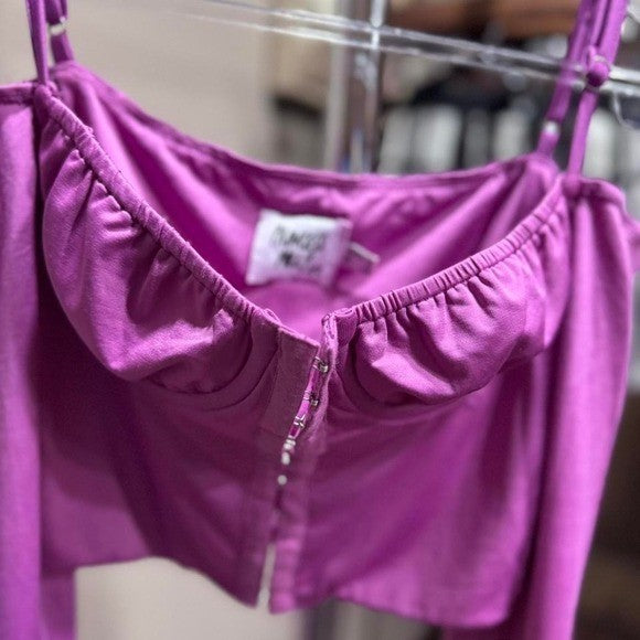 Purple Princess Polly crop top long sleeve corset top size 2