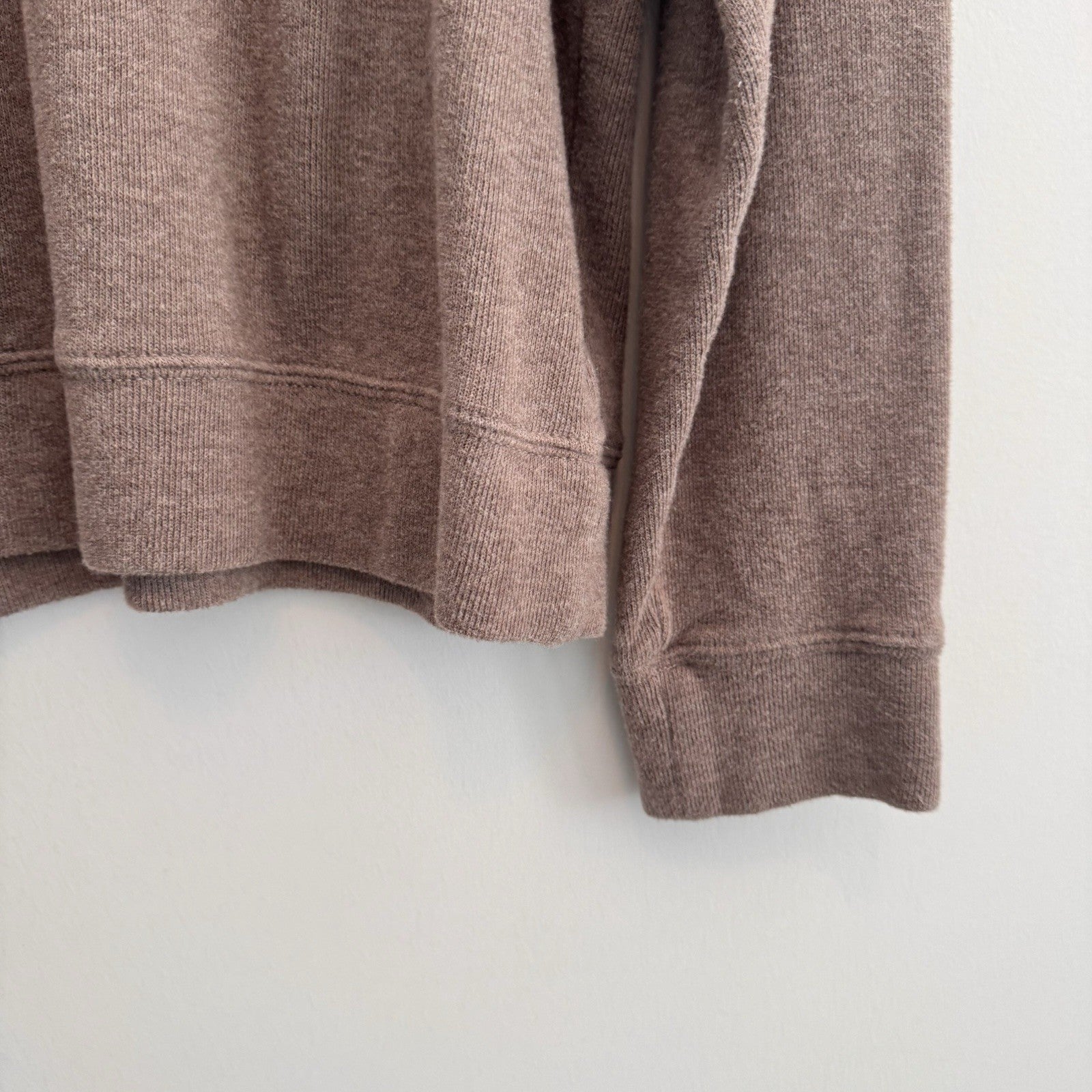Lands' End Men’s Large Brown Drifter Quarter Zip Cotton Sweater Mock Neck