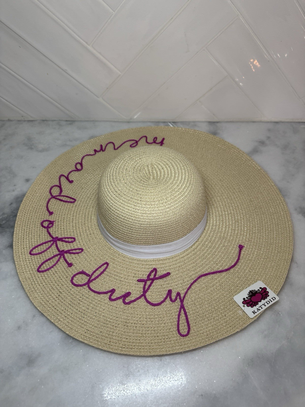 Katydid Mermaid Off Duty Wide Brim Straw Sun Hat NWT