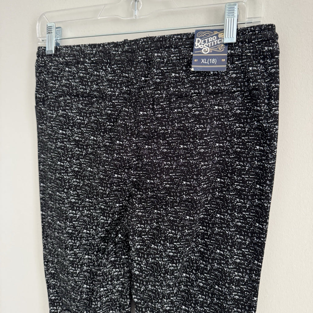Boys Retro Stitch Black Jogger Pants XL 18 Speckled NWT 