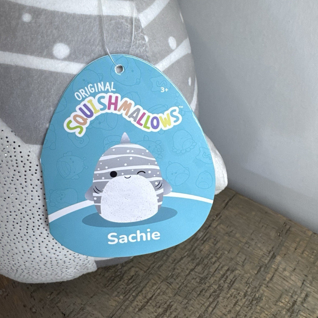 Squishmallows Sachie The Winking Gray Whale Shark 8" Plush Sparkle Belly 2021