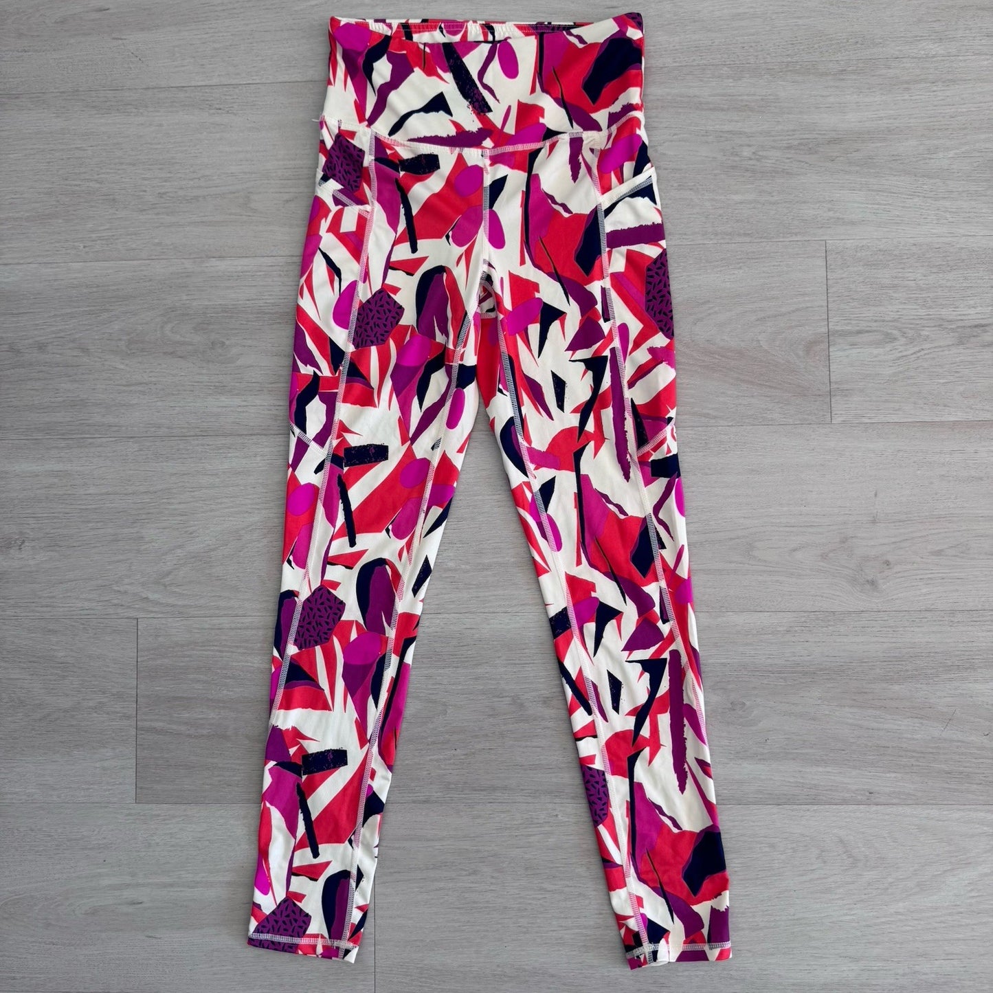 JDow Fitness Leggings Womens Small Pink Purple Abstract Athletic Workout Pants