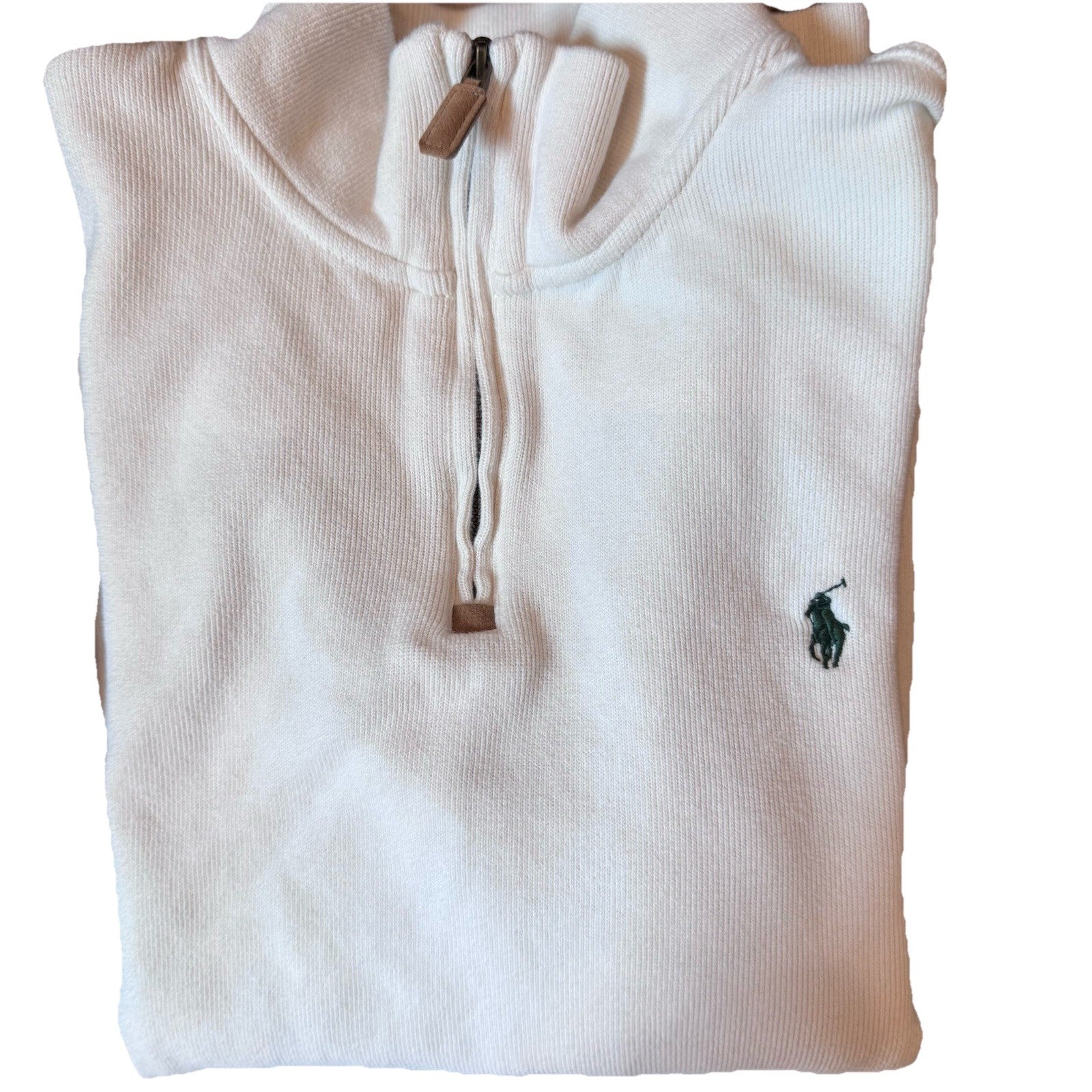 Polo Ralph Lauren Men’s XL White 1/4 Zip Pullover Sweatshirt 100%
