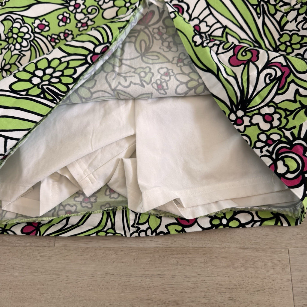 Liz Golf Floral Skort Size 14 Green Pink Preppy Golf Skirt Women’s