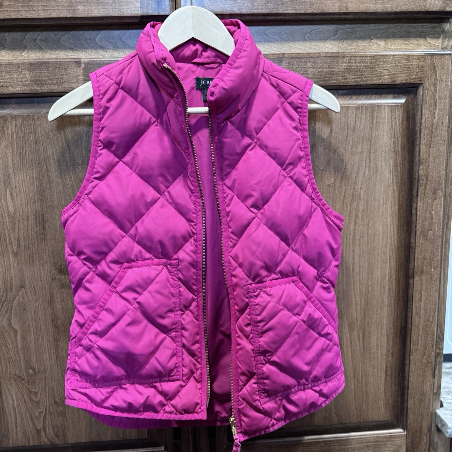 J CREW Factory Down Quilted Puffer Vest Jacket Womens XS X-Small 0 2 Winter Pink