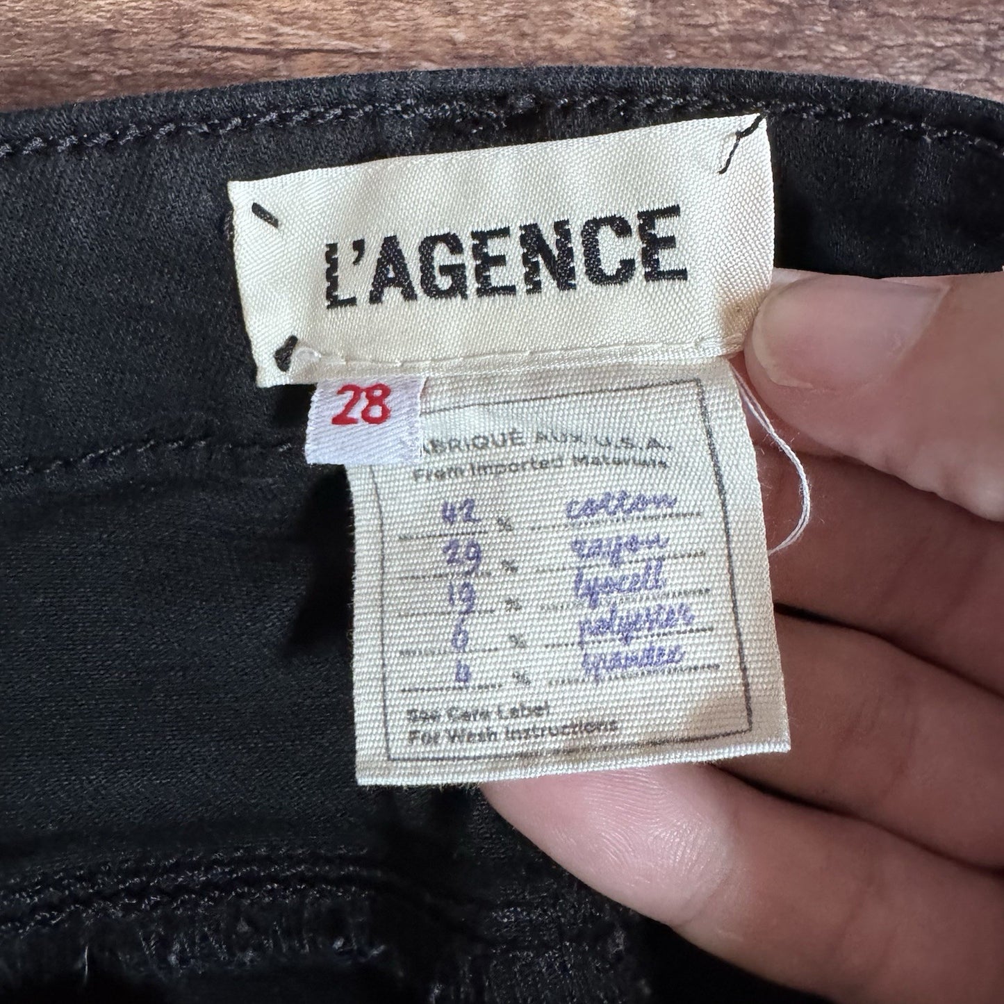 L'Agence Skinny Margot Jeans Women 28 Noir Black Designer Made in USA