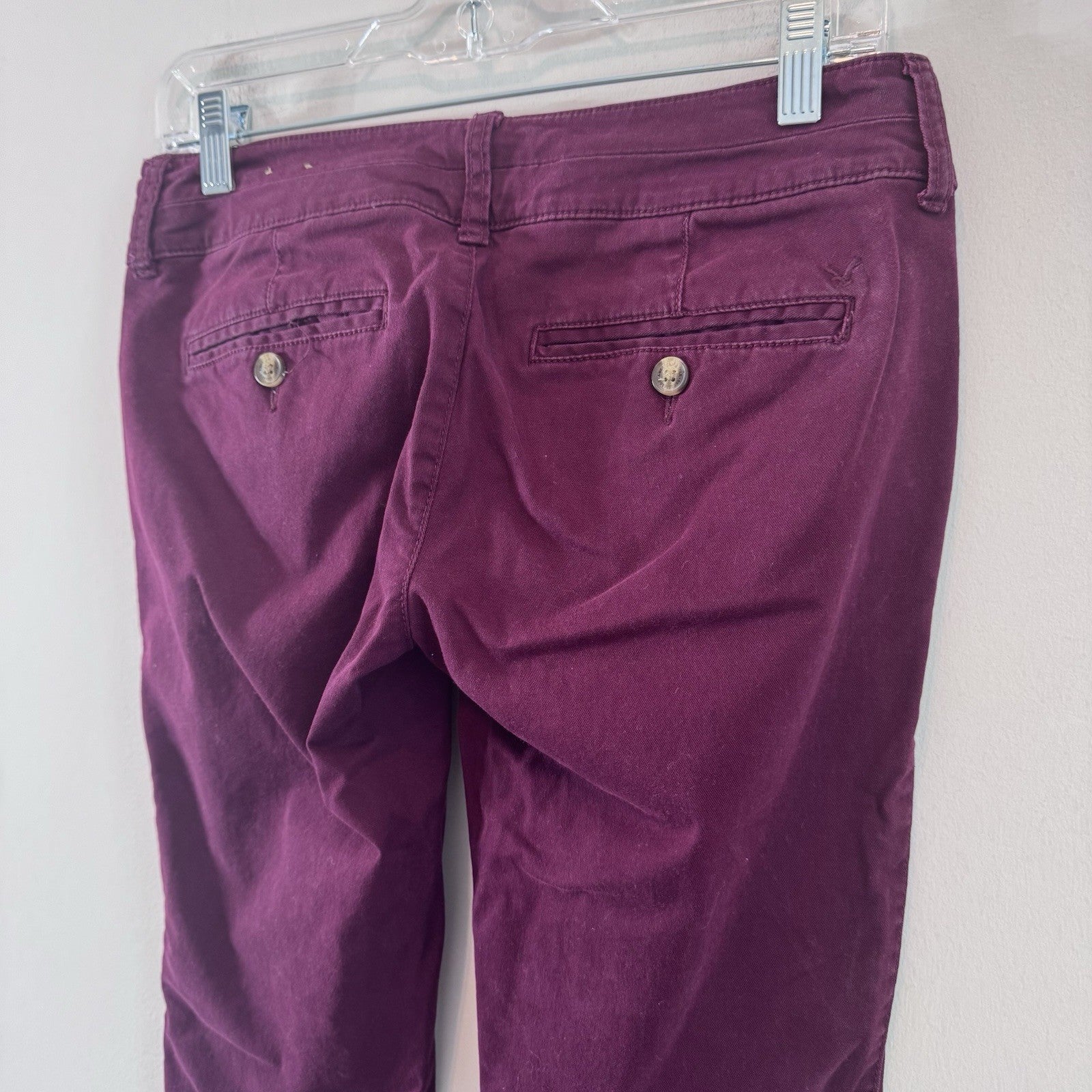 American Eagle Skinny Pants Womens 2 Regular Purple Stretch Chino Casual