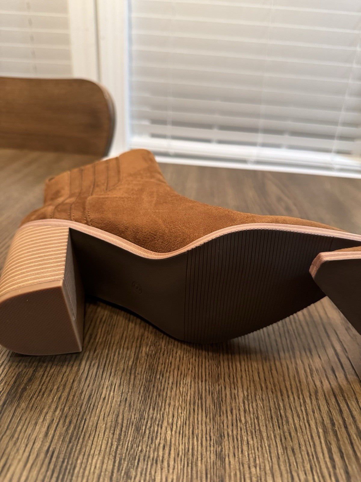 Imily Bela Women's Ankle Boots Pointed Toe Chunky Stacked Heeled Faux Suede NEW