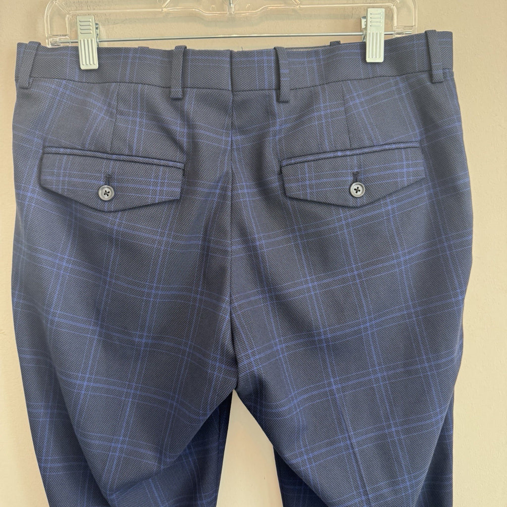 Banana Republic Factory 31x30 Blue Plaid Very Slim Stretch Dress Pants Men’s