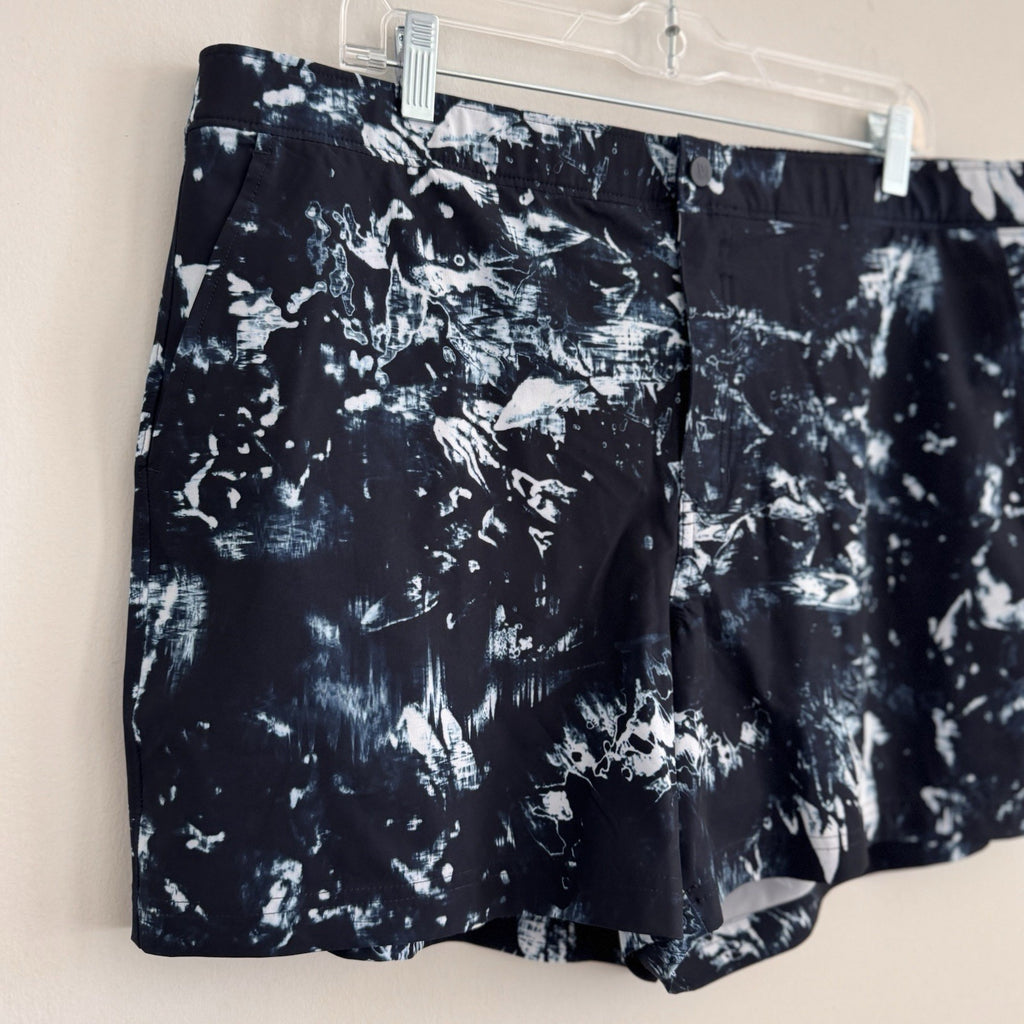 VRST Men's XL 5" Resort Short Indigo Craft Print NWT Slim Fit Lined Hybrid Swim