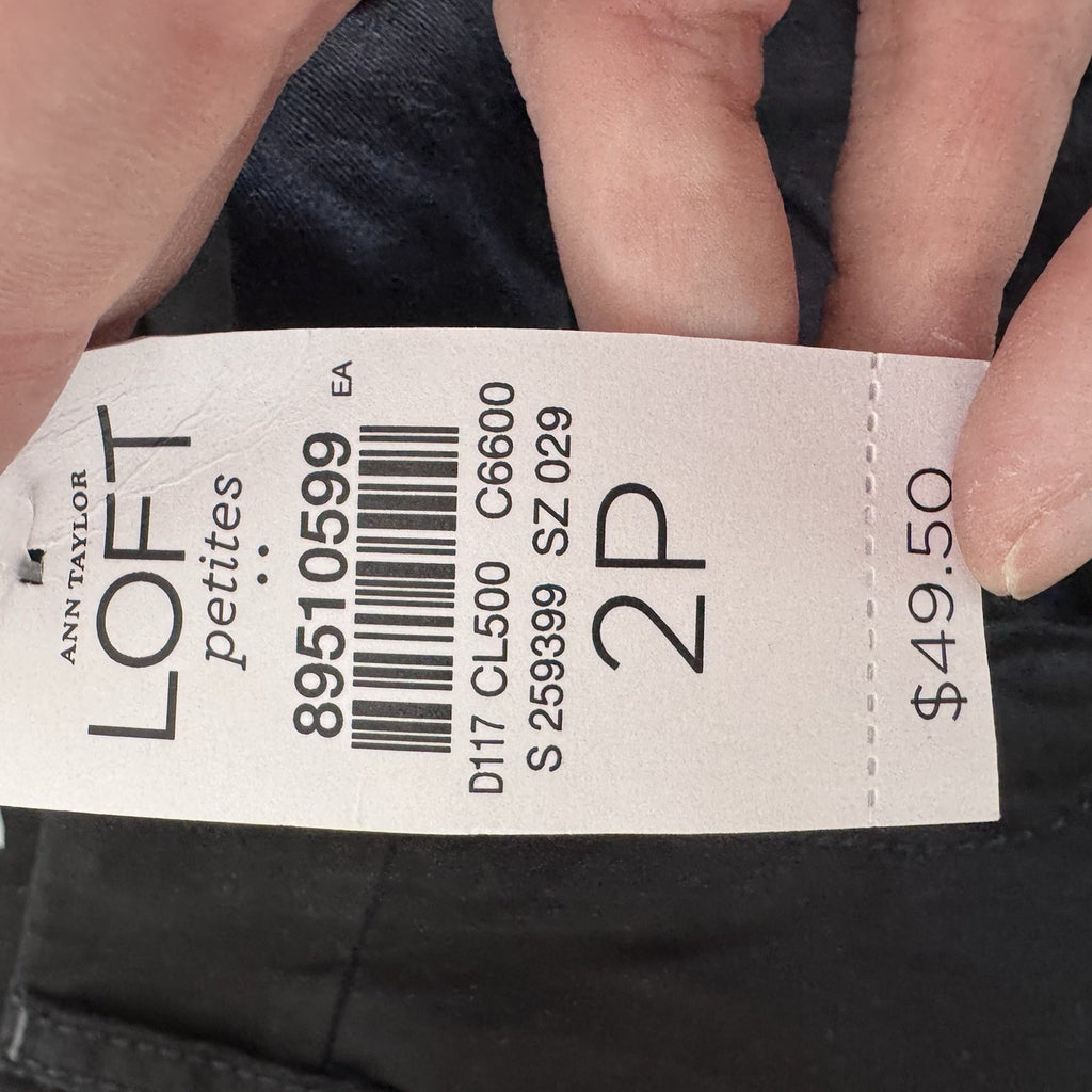 Ann Taylor LOFT 2P Black Crop Pants Petites NWT Office Career