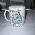 VTG 222 Fifth My Place Alabama Map Oversize Jumbo Coffee Mug Cup 28 oz Porcelain