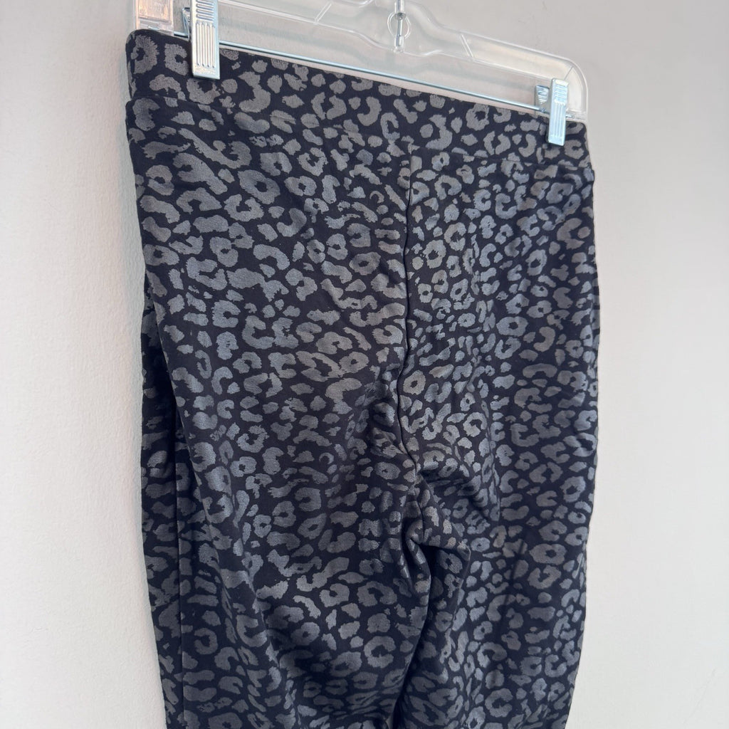 Jennifer Lopez Leopard Print Skinny Pants Black Grey High Waisted Stretch Medium