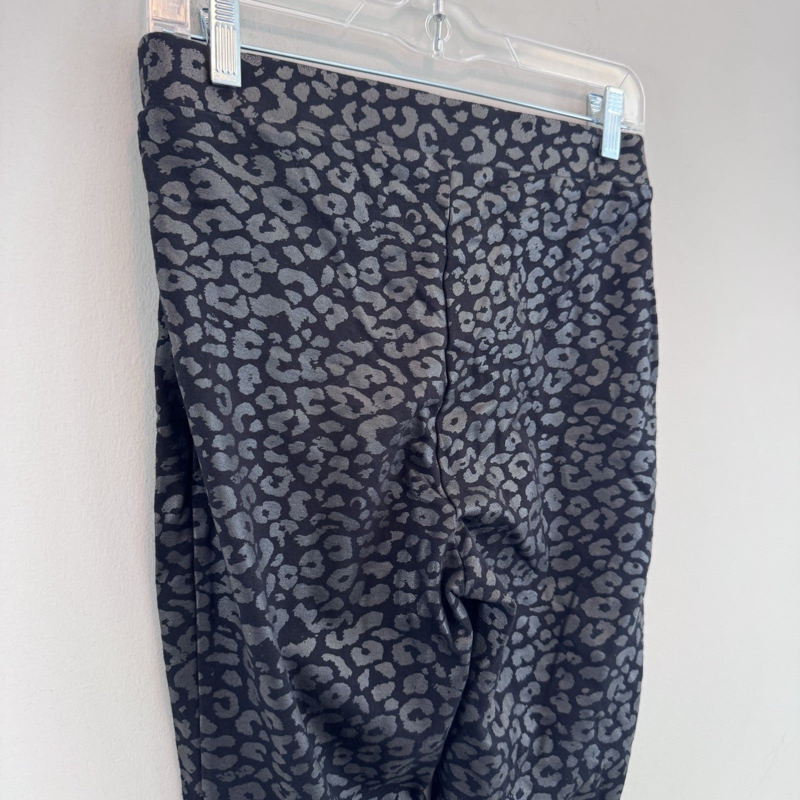 Jennifer Lopez Leopard Print Skinny Pants Black Grey High Waisted Stretch Medium