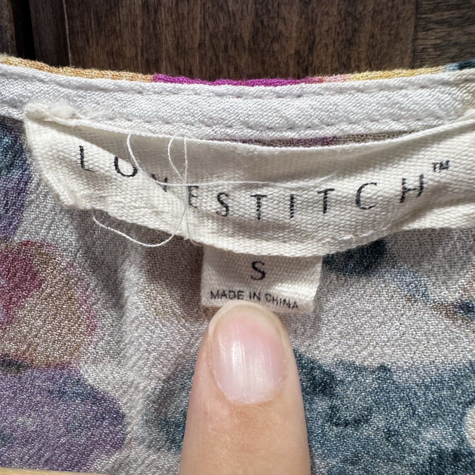 Lovestitch Women’s Floral Empire Waist Tunic Top Size Small White Multi 