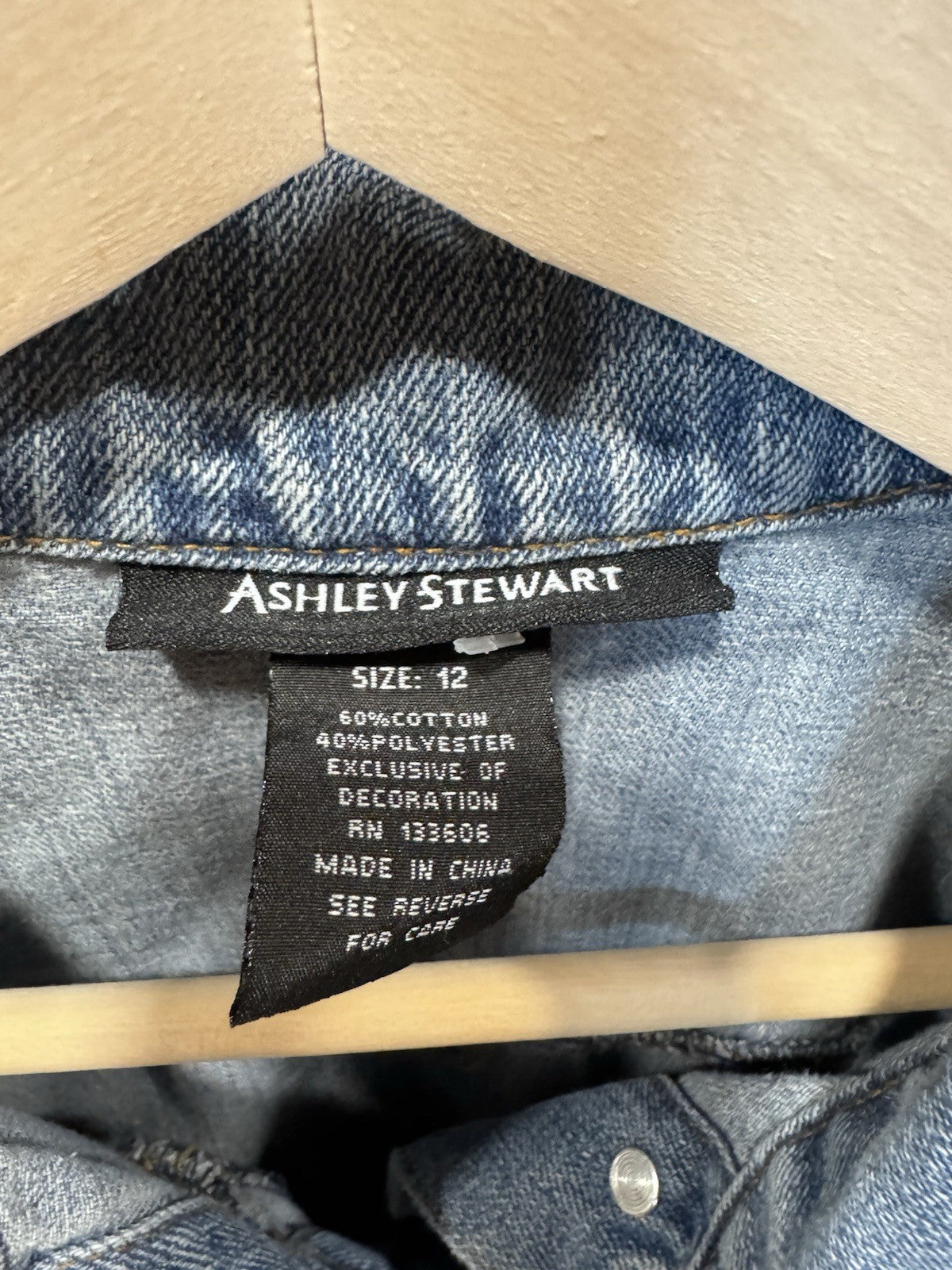 Ashley Stewart Women’s Size 12 Denim Vest Sleeveless Frayed 