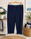 Talbots Pants Women’s 6P Navy Blue Signature Capri Flat Front Summer Outdoors