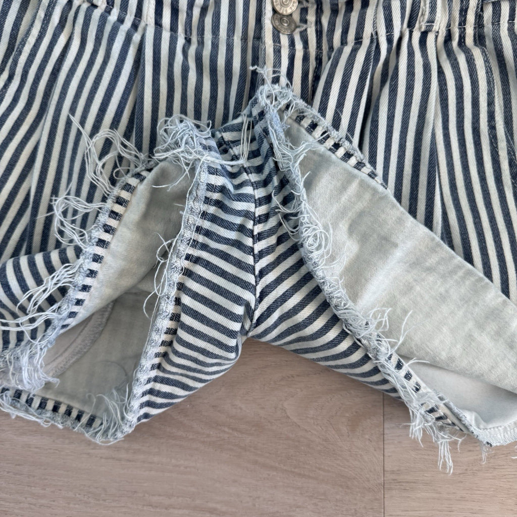 BDG Urban Outfitters Women’s Striped Denim Shorts W29 Raw Hem Y2K