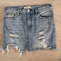 Free People We The Free Distressed Denim Skirt 27 Raw Hem Y2K Women’s