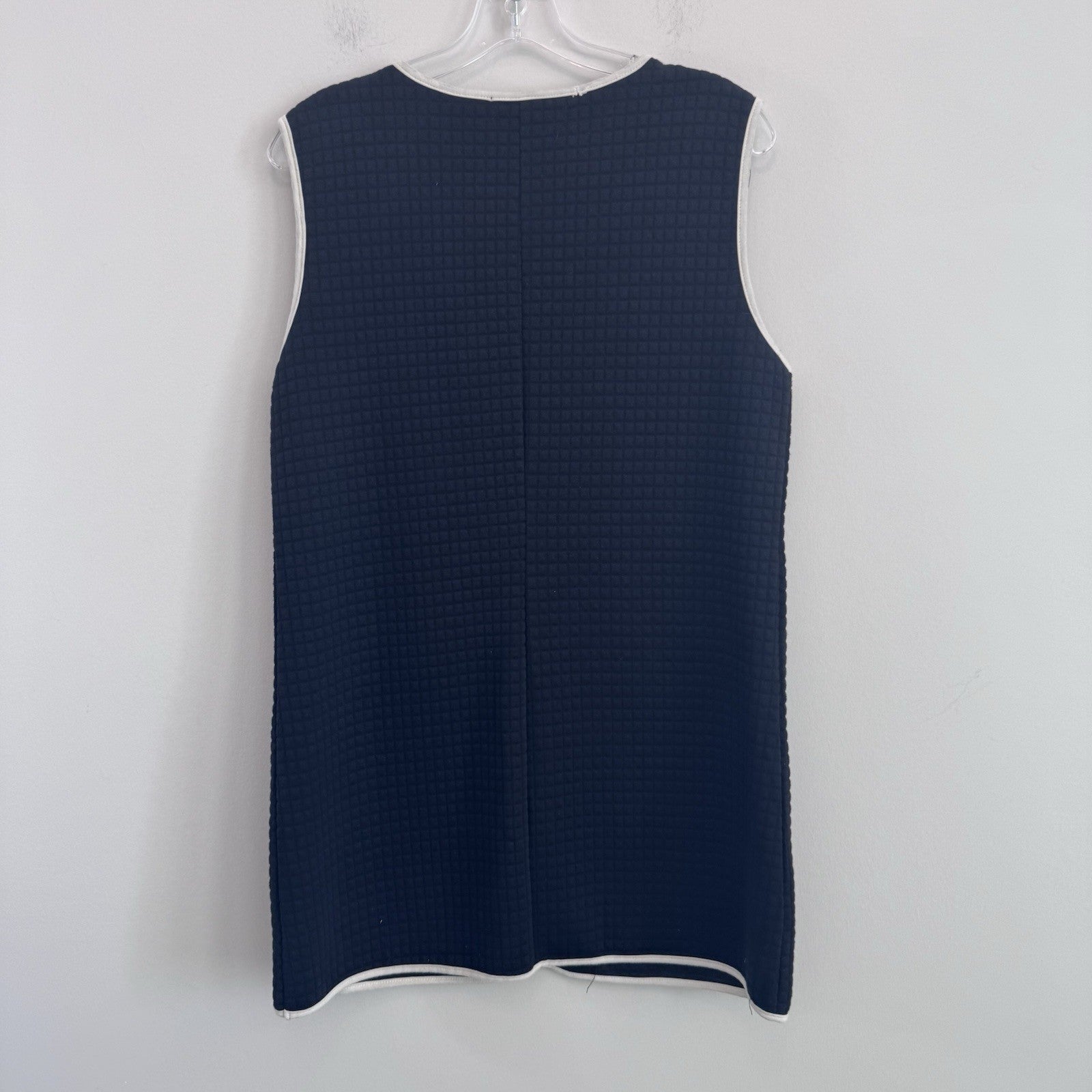 She + Sky Quilted Zip Up Vest Dress Women Medium Black Sleeveless