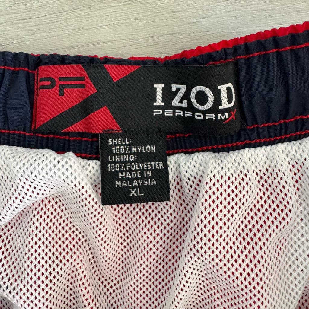 IZOD PerformX Mens XL Red Swim Trunks Shorts Mesh Lined Performance PFX