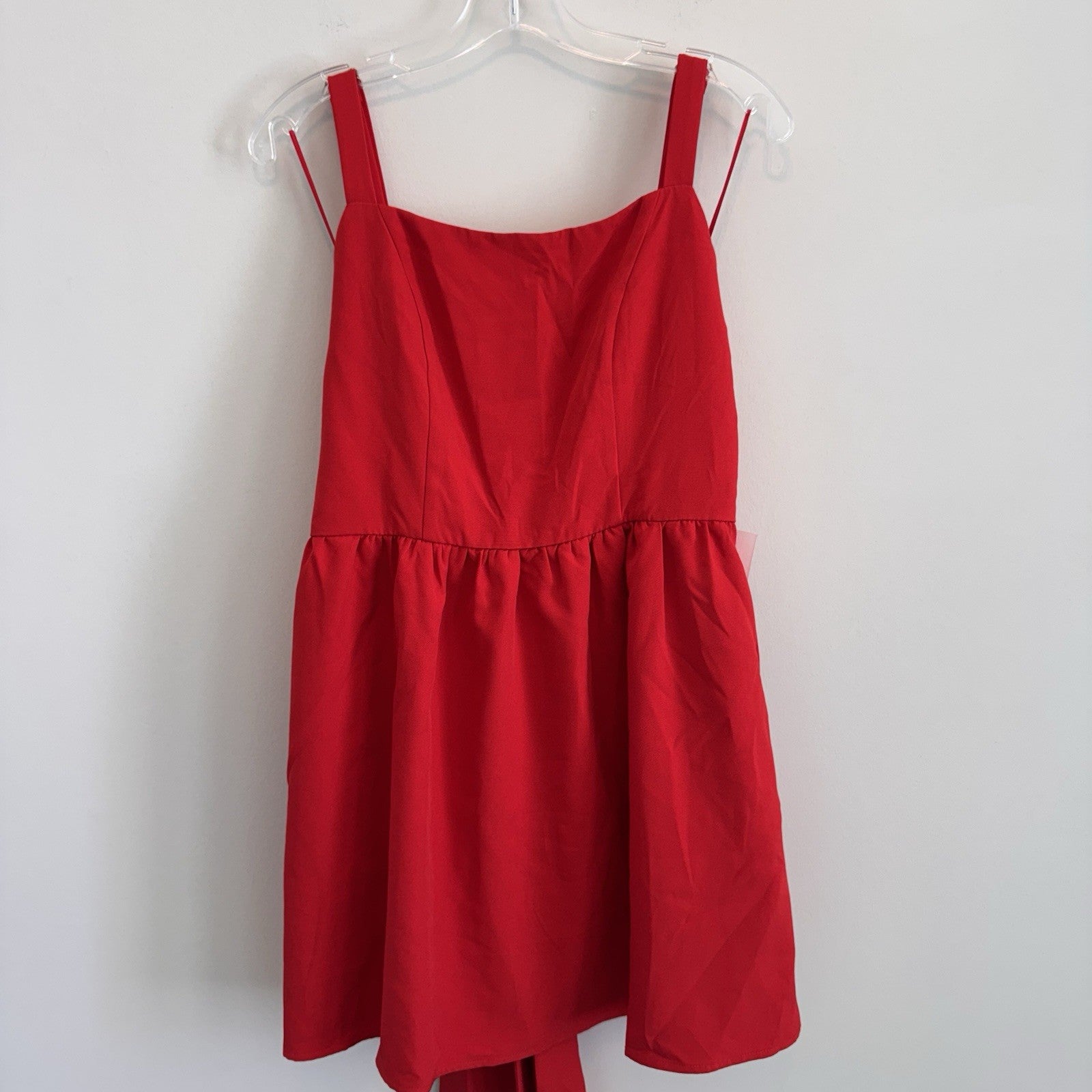 NWT Aura Boutique Womens M Red Dress Oversized Bow Tie Back Open Back